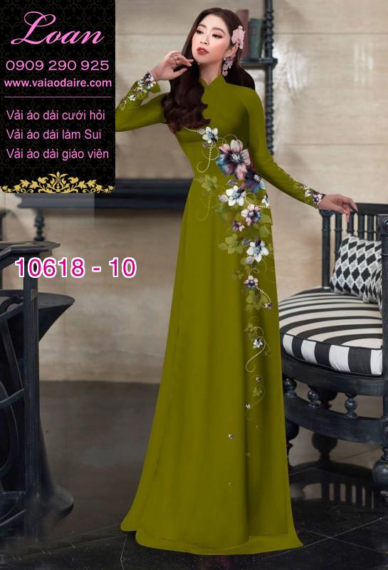Vải áo dài hoa 3D