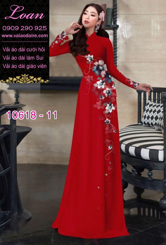 Vải áo dài hoa 3D