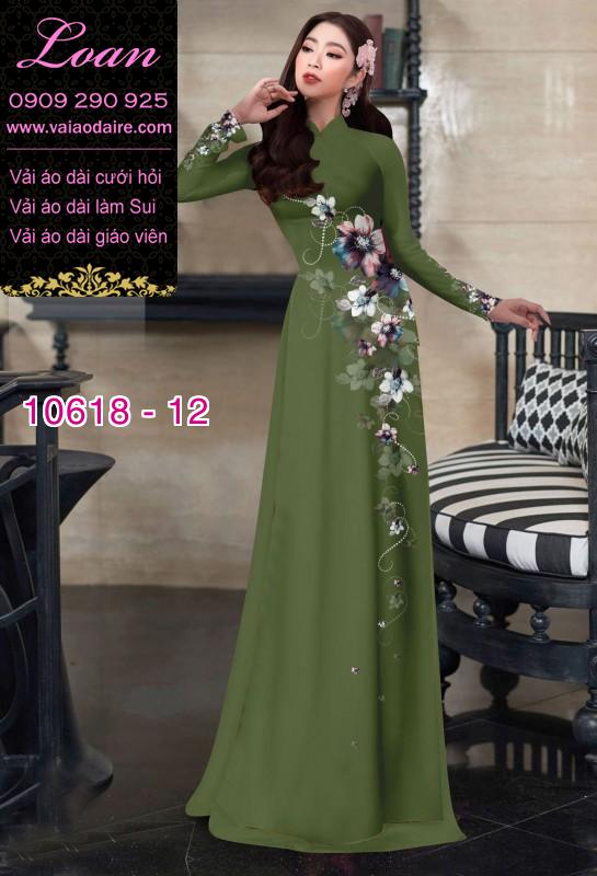 Vải áo dài hoa 3D