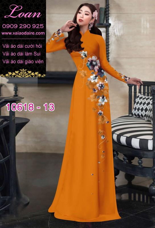 Vải áo dài hoa 3D