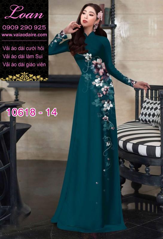 Vải áo dài hoa 3D