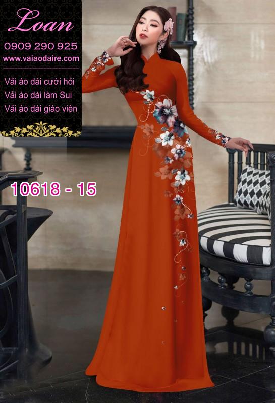Vải áo dài hoa 3D