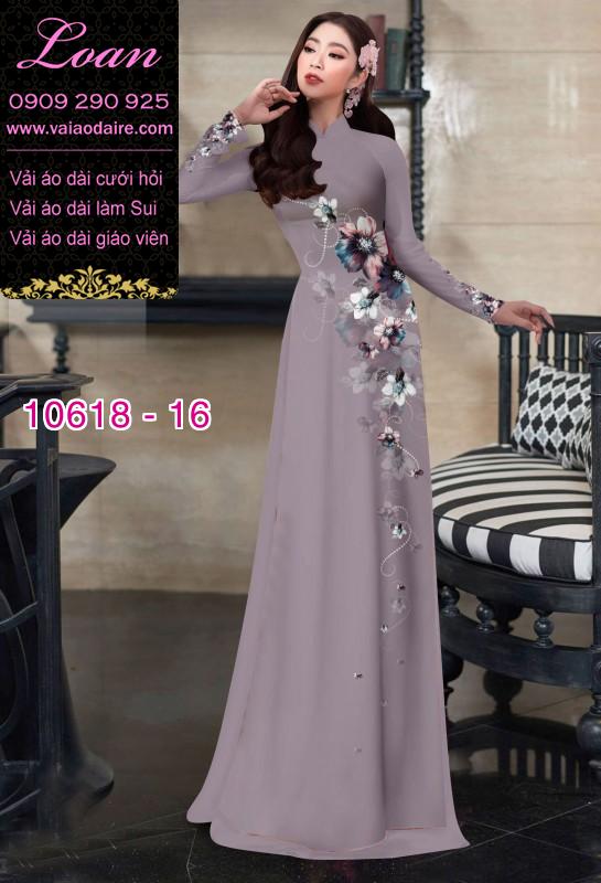 Vải áo dài hoa 3D