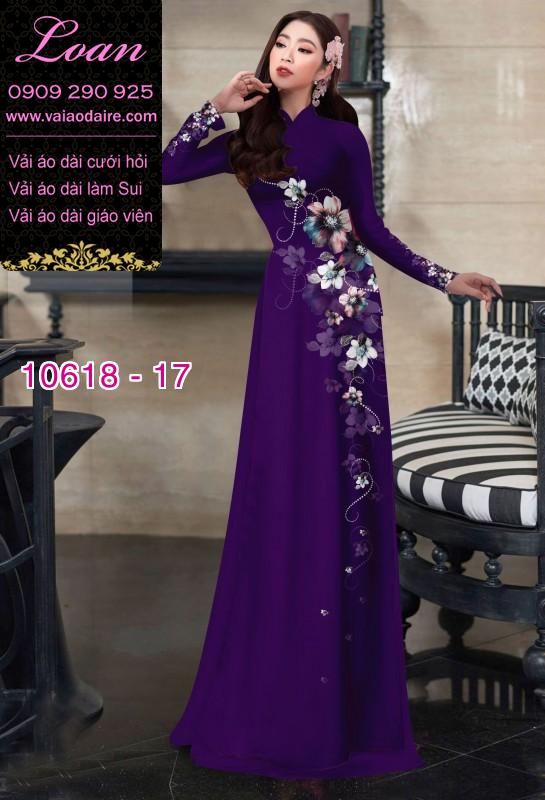 Vải áo dài hoa 3D