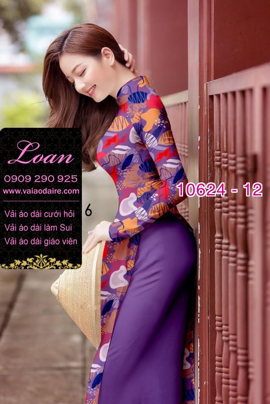 Vải áo dài hoa 3D