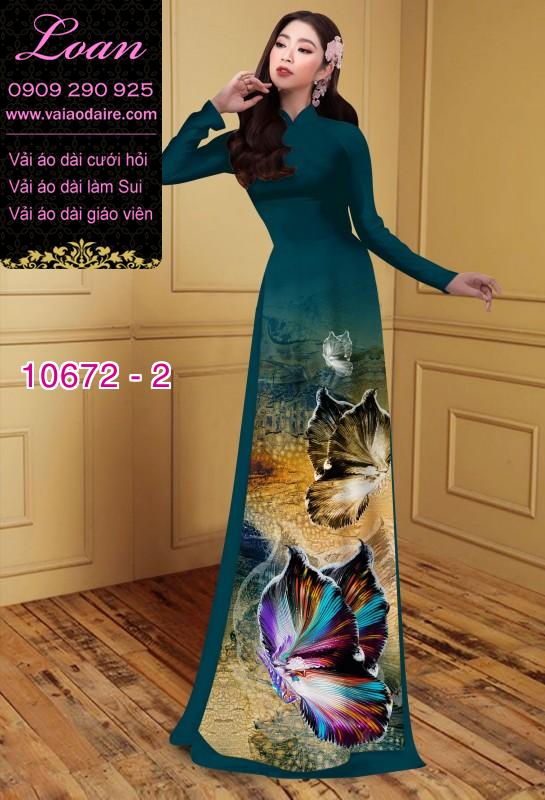 Vải áo dài hoa 3D
