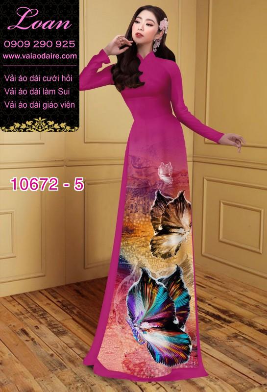 Vải áo dài hoa 3D