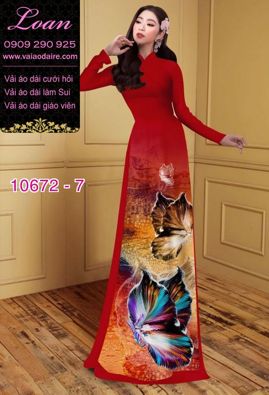Vải áo dài hoa 3D