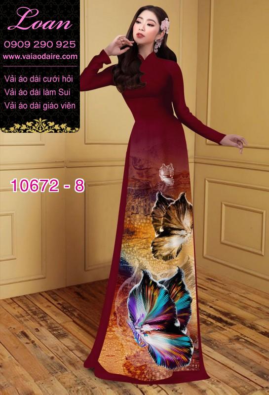 Vải áo dài hoa 3D