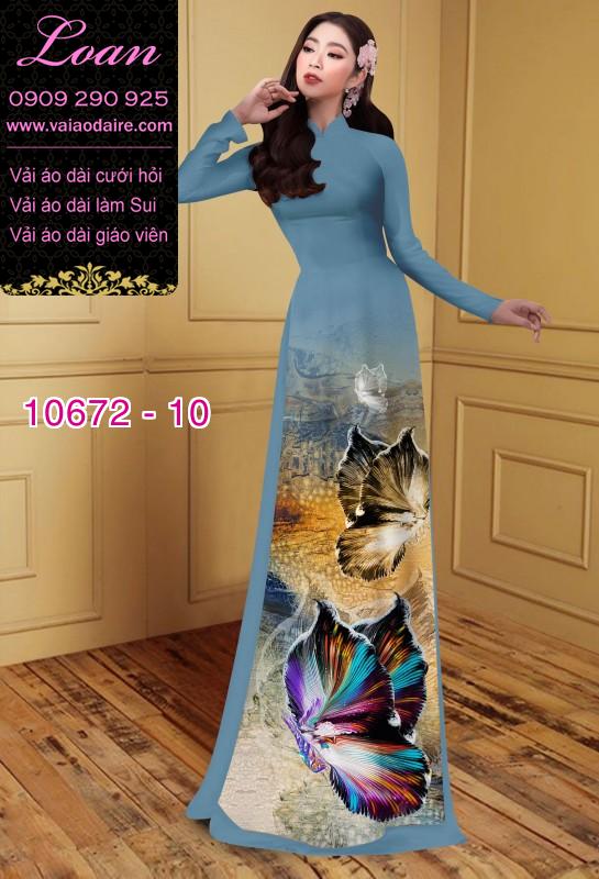 Vải áo dài hoa 3D