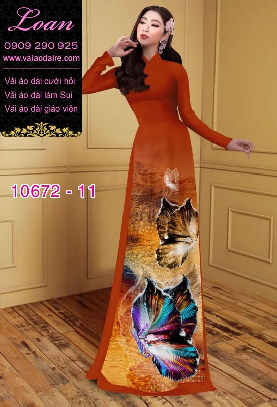 Vải áo dài hoa 3D