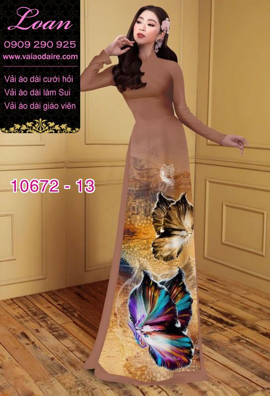 Vải áo dài hoa 3D