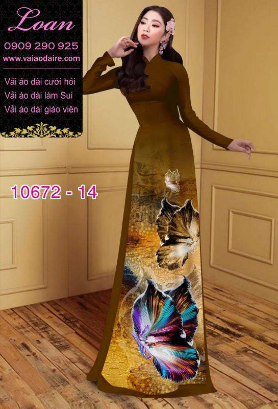 Vải áo dài hoa 3D