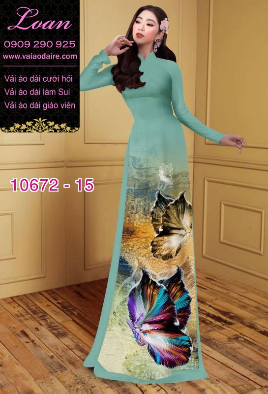 Vải áo dài hoa 3D