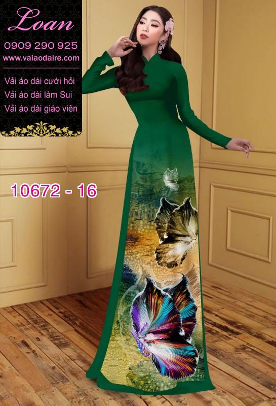 Vải áo dài hoa 3D