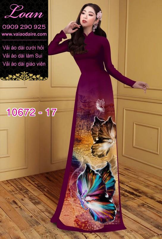 Vải áo dài hoa 3D