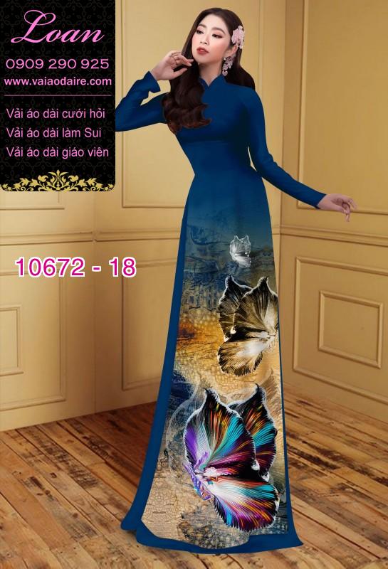 Vải áo dài hoa 3D