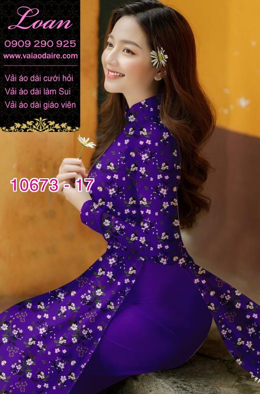 Vải áo dài hoa nhí