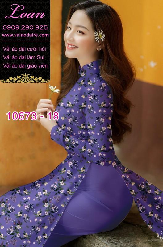 Vải áo dài hoa nhí