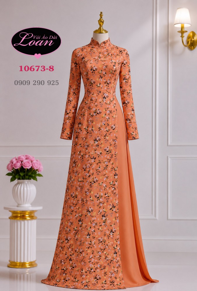 Vải áo dài hoa nhí