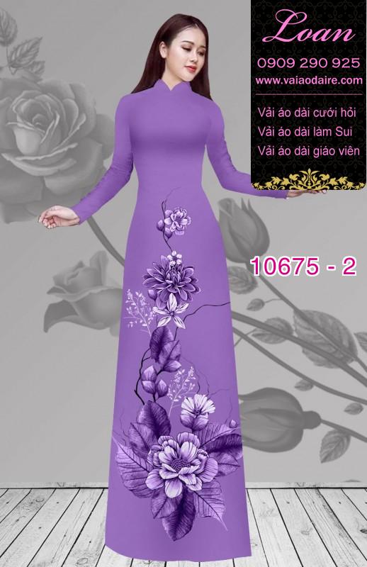Vải áo dài hình hoa 3D
