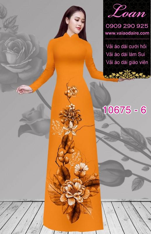Vải áo dài hình hoa 3D