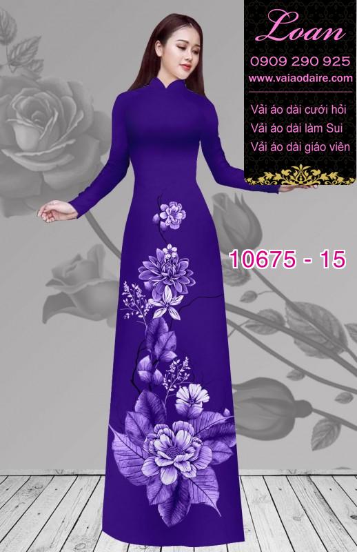 Vải áo dài hình hoa 3D