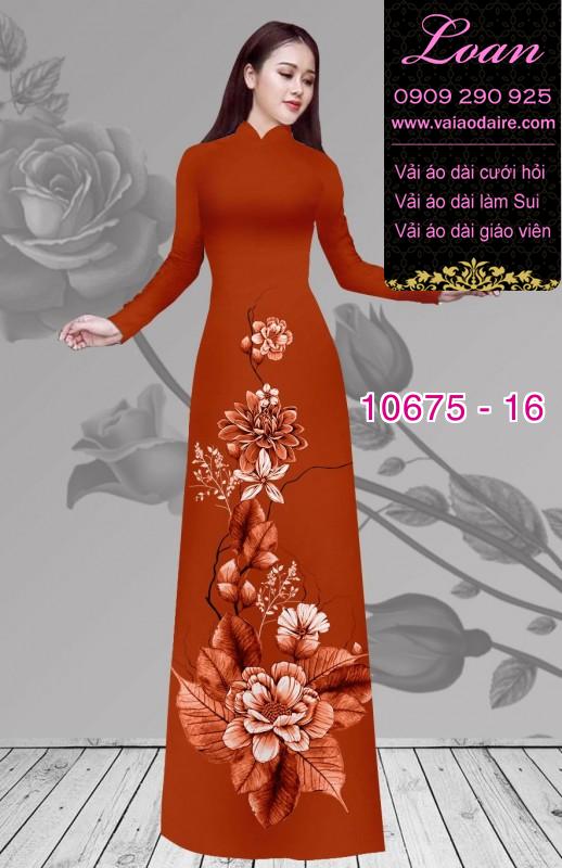 Vải áo dài hình hoa 3D