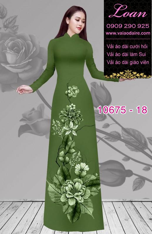 Vải áo dài hình hoa 3D
