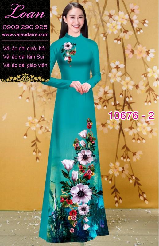 Vải áo dài hình hoa 3D Vải áo dài hình hoa 3D
