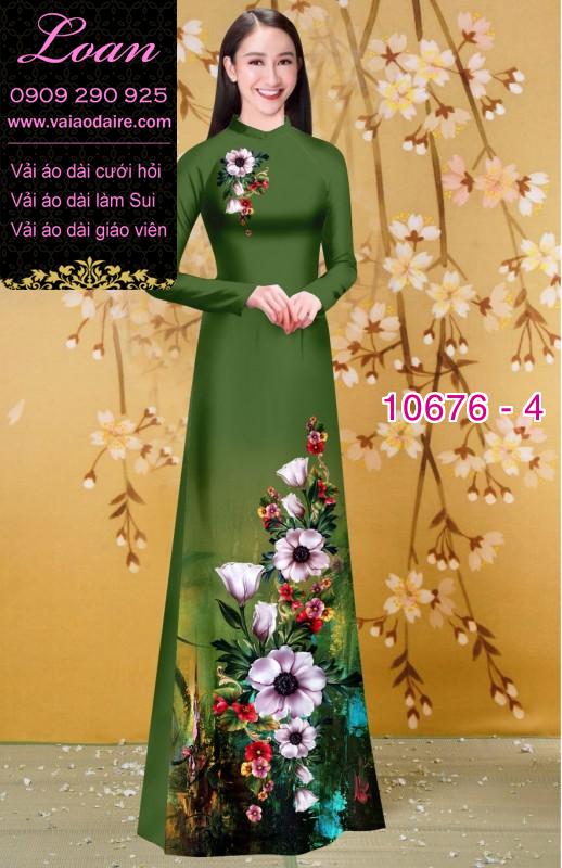 Vải áo dài hình hoa 3D Vải áo dài hình hoa 3D