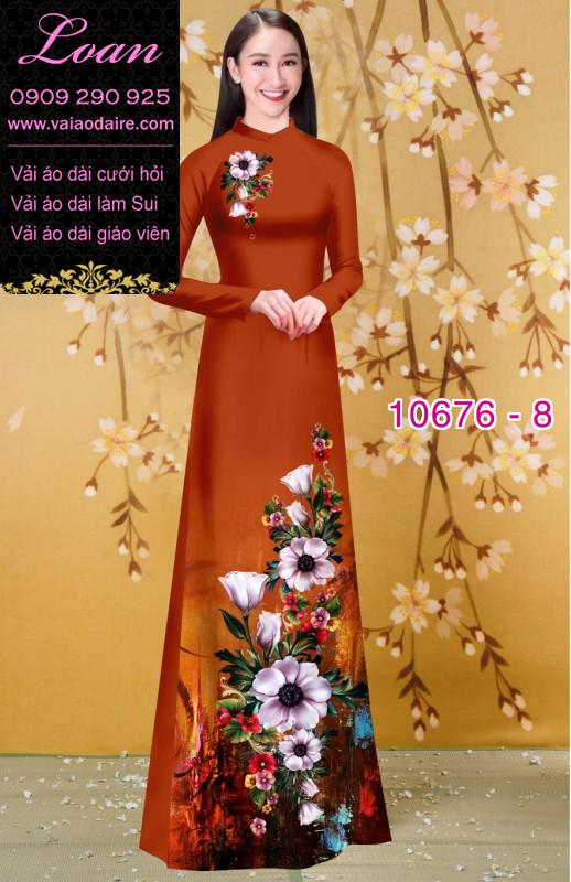Vải áo dài hình hoa 3D Vải áo dài hình hoa 3D