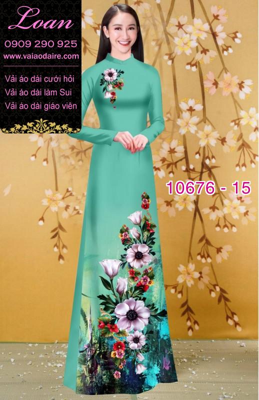 Vải áo dài hình hoa 3D Vải áo dài hình hoa 3D