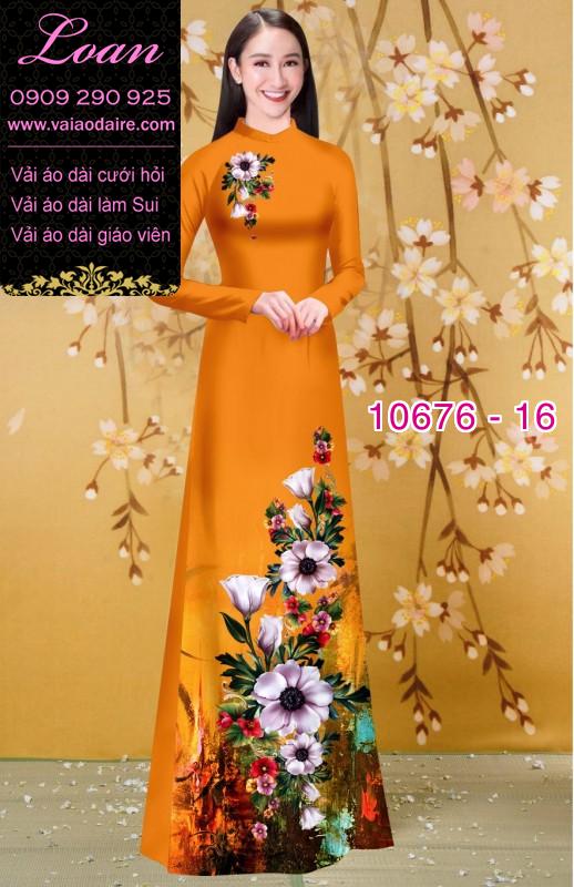 Vải áo dài hình hoa 3D Vải áo dài hình hoa 3D