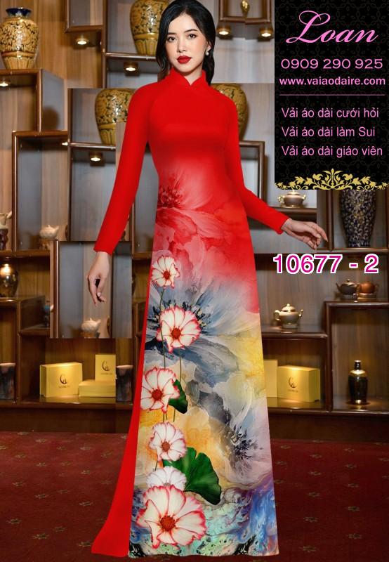 Vải áo dài hình hoa 3D Vải áo dài hình hoa 3D