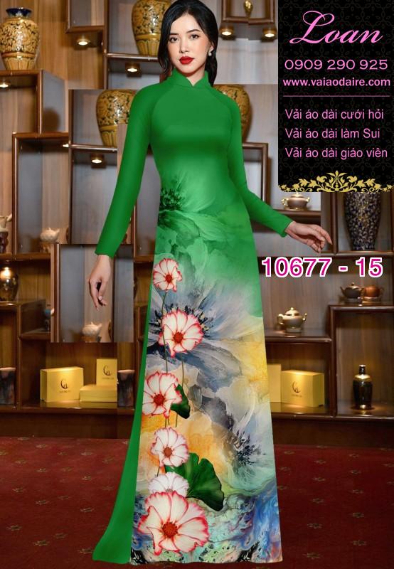 Vải áo dài hình hoa 3D Vải áo dài hình hoa 3D