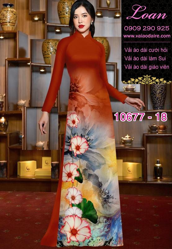 Vải áo dài hình hoa 3D Vải áo dài hình hoa 3D