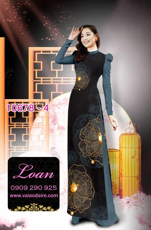 Vải áo dài hình hoa 3D
