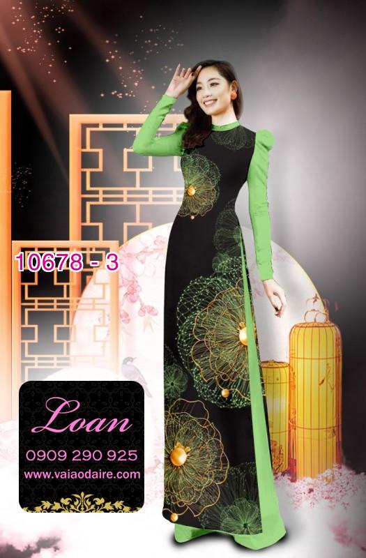 Vải áo dài hình hoa 3D