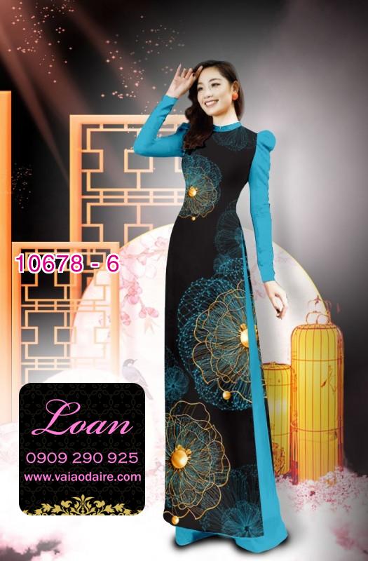 Vải áo dài hình hoa 3D