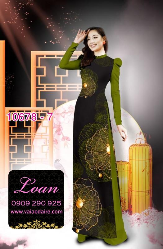 Vải áo dài hình hoa 3D
