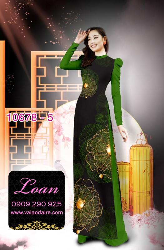 Vải áo dài hình hoa 3D
