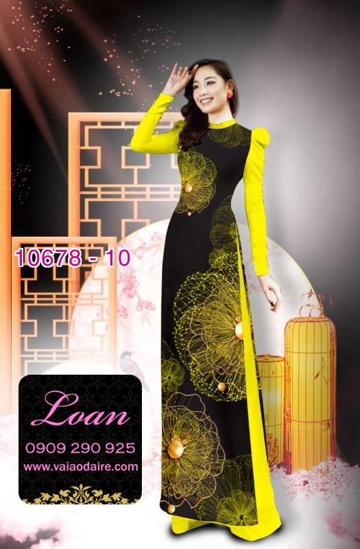 Vải áo dài hình hoa 3D
