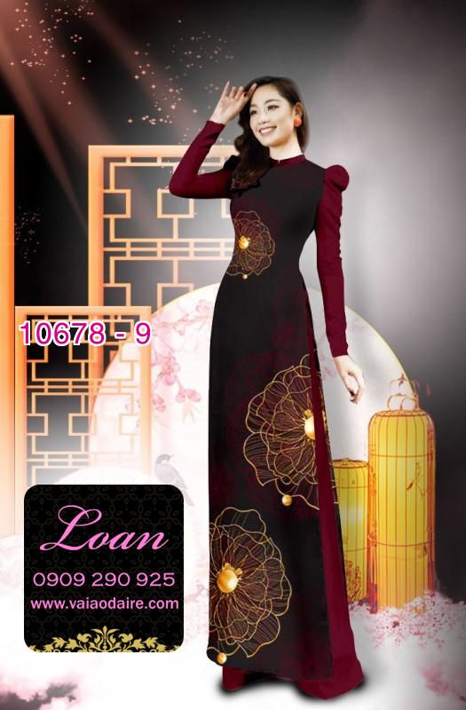 Vải áo dài hình hoa 3D
