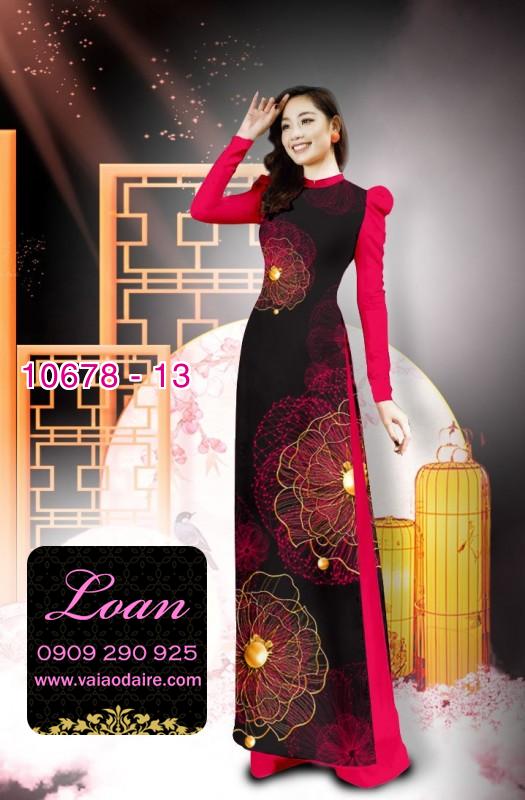 Vải áo dài hình hoa 3D