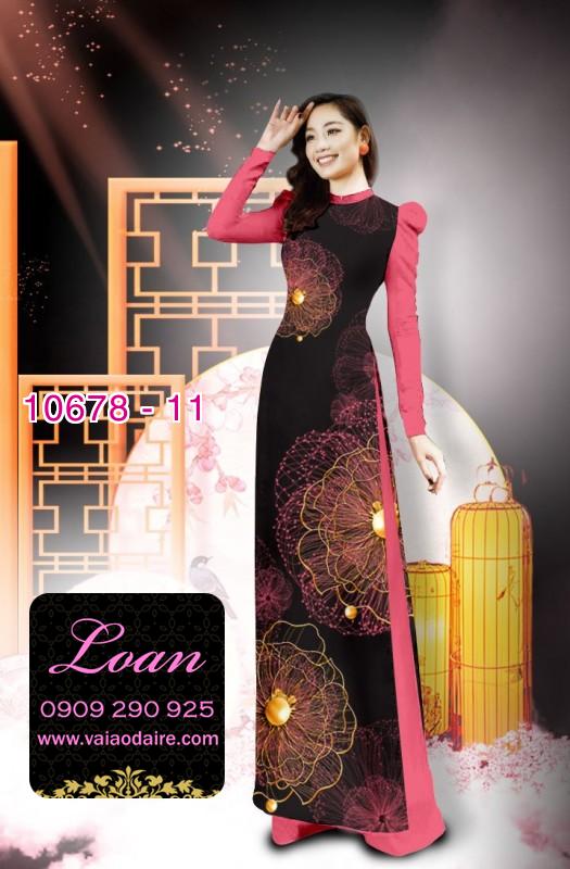 Vải áo dài hình hoa 3D