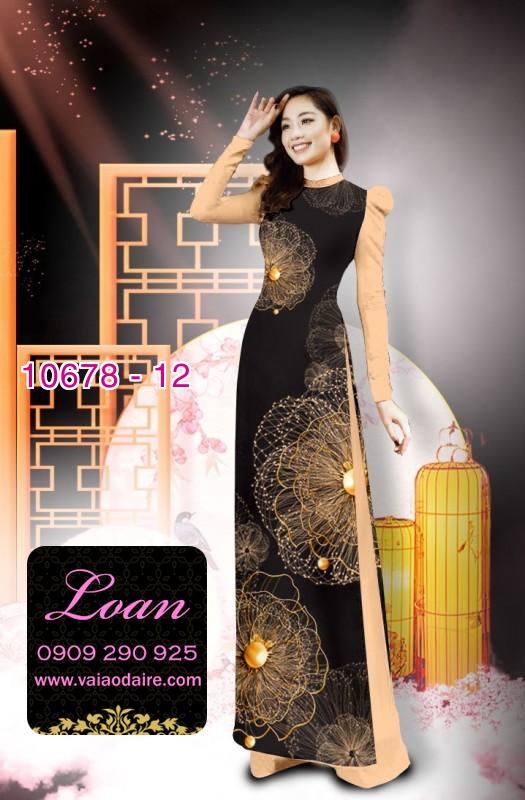 Vải áo dài hình hoa 3D