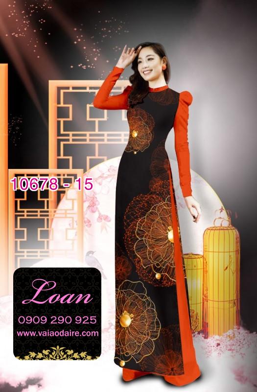Vải áo dài hình hoa 3D