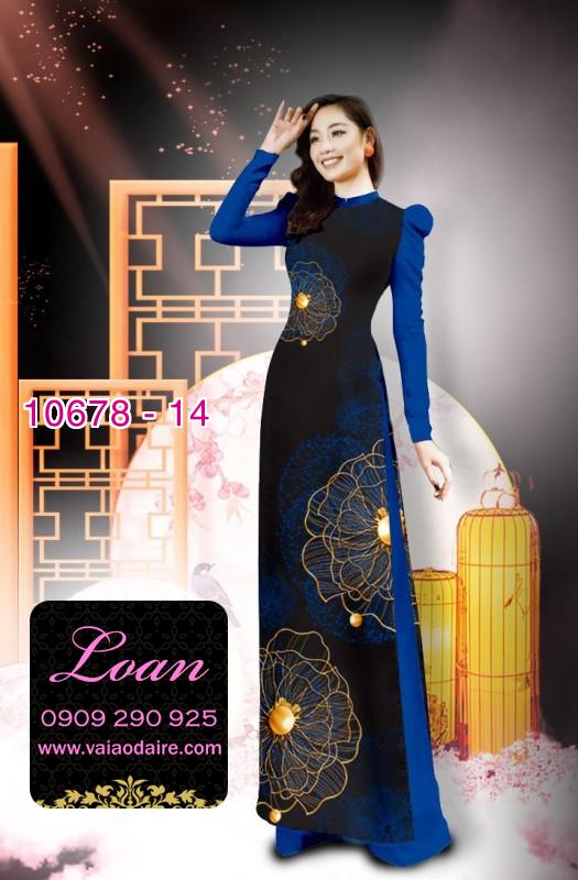 Vải áo dài hình hoa 3D