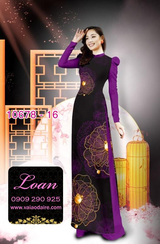 Vải áo dài hình hoa 3D